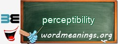 WordMeaning blackboard for perceptibility